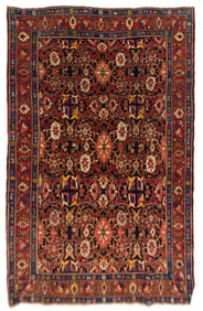 VINTAGE ORIENTAL BIDJAR SCATTER RUG.