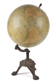 ANTIQUE J.LEBEGUE AND CO. PARIS TERRESTRIAL GLOBE.