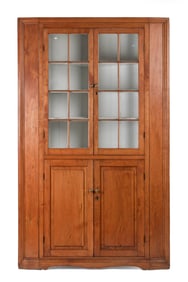 19TH C. CANADIAN ARCHITECTURAL CORNER CUPBOARD.