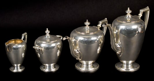 DOMINICK & HAFF STERLING TEA SET, 4 PCS.