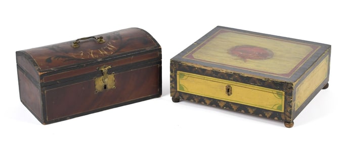 TWO 19TH C. DOCUMENT BOXES.