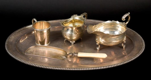 ANTIQUE ENGLISH AND AMERICAN STERLING SILVER, 4PCS.