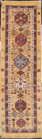 VINTAGE TURKISH ORIENTAL RUNNER RUG.
