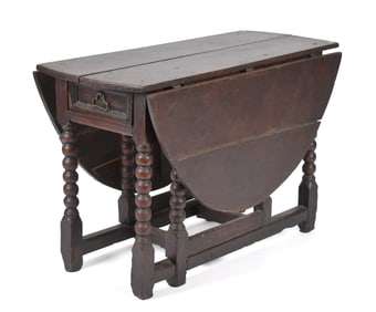 17TH C. ENGLISH OAK GATE LEG TABLE.