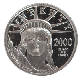 2000 1/10TH OZ PROOF PLATINUM AMERICAN EAGLE COIN.