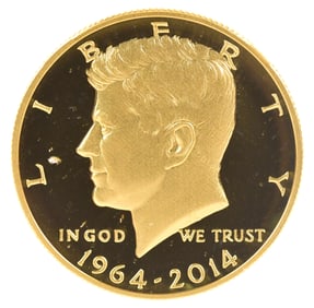 KENNEDY 50TH ANNIVERSARY GOLD FIFTY DOLLAR COIN.