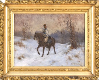 JOHN STEEPLE DAVIS OIL, ON THE ROAD TO CAMP.