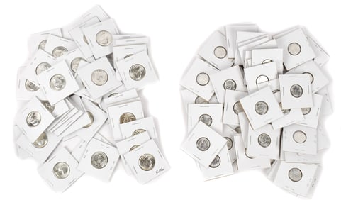 WASHINGTON QUARTERS AND ROOSEVELT DIMES.