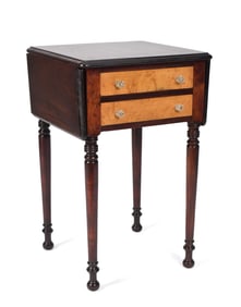 19TH C. TWO DRAWER WORK STAND.