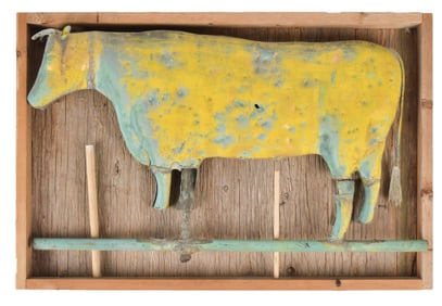 ANTIQUE COPPER BULL WEATHERVANE.