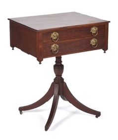 19TH C. TWO DRAWER NEW YORK WORK TABLE.