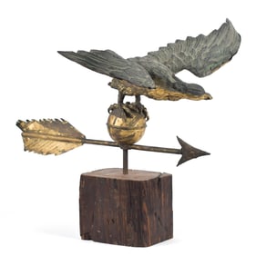 19TH C. COPPER SPREAD WING EAGLE WEATHERVANE.