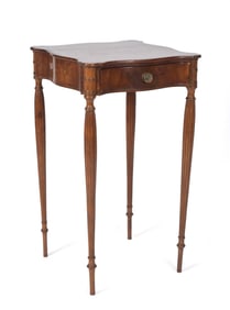 LATE 19TH C. AMERICAN FEDERAL SHAPED TOP STAND.