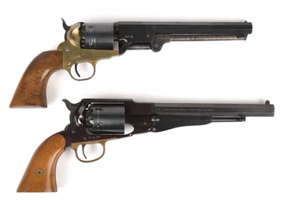 TWO BLACK POWDER REVOLVERS.