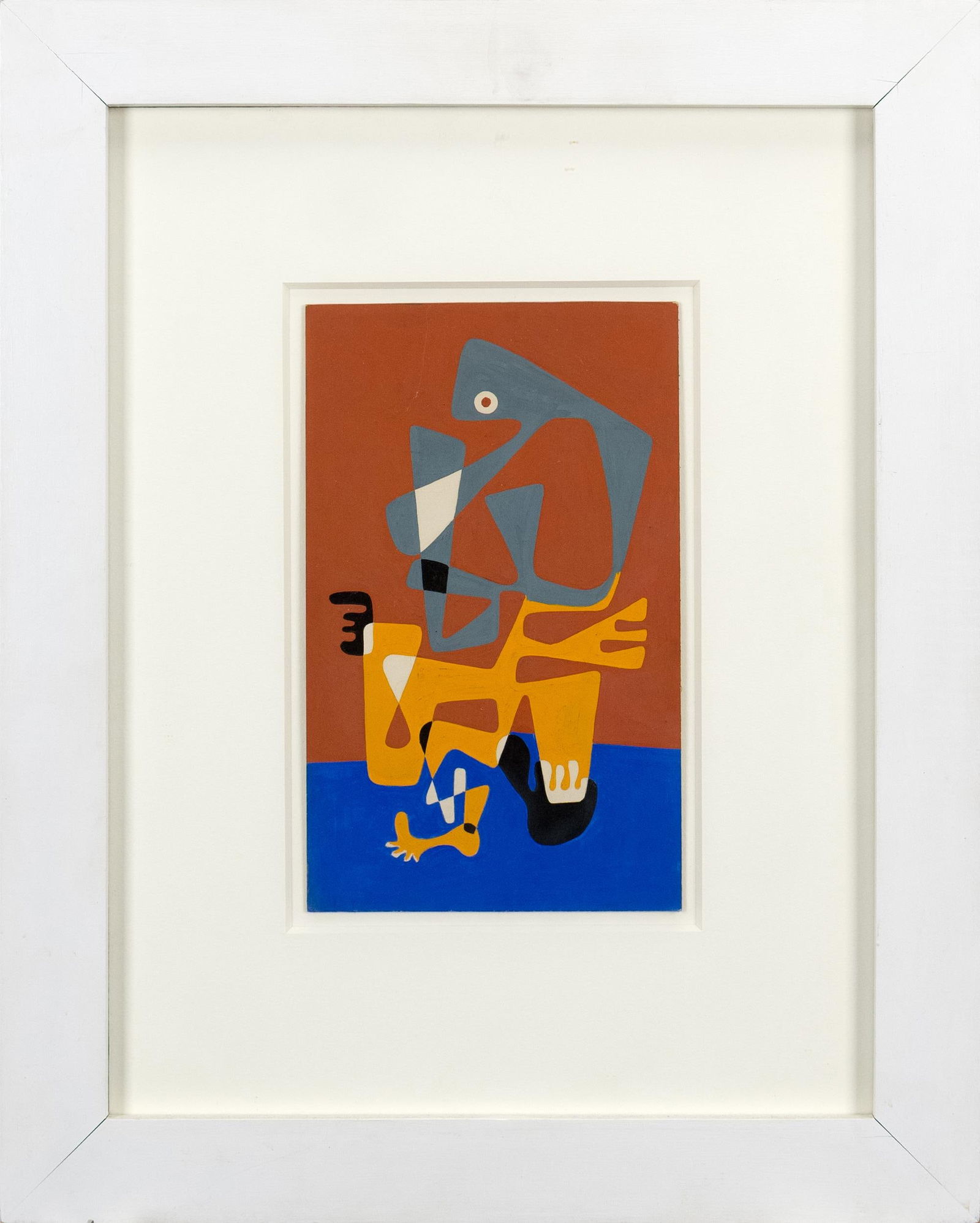 STEVE WHEELER TEMPERA, ABSTRACT.: Steve Wheeler (1912-1992) tempera on board, abstract, 1941. Unsigned, labels on reverse from Richard York Gallery, Valerie Carberry Gallery, Snyder Fine Art, Riva Yares Gallery. Board 10” x 6