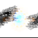 ANTIQUE 15K GOLD SAPPHIRE & DIAMOND RING.