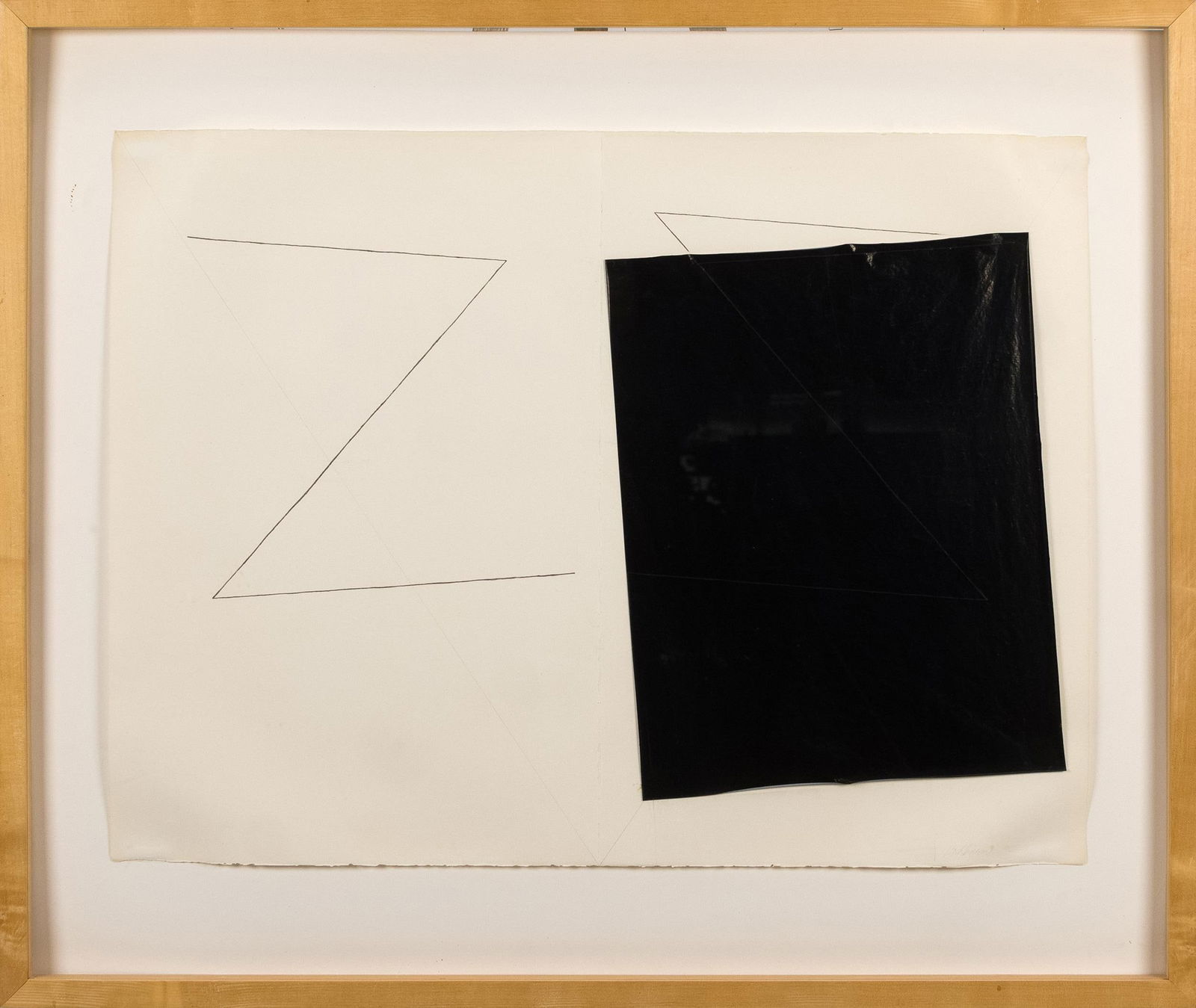 DOROTHEA ROCKBURNE MIXED MEDIA, LINE COMPOSITION.