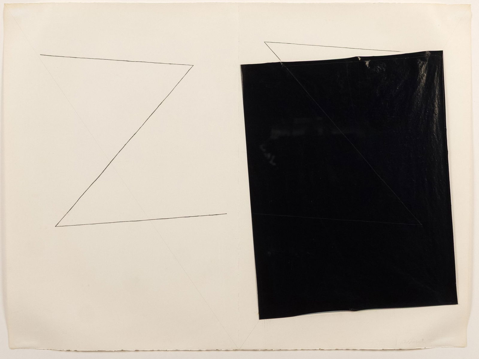 DOROTHEA ROCKBURNE MIXED MEDIA, LINE COMPOSITION. - 2