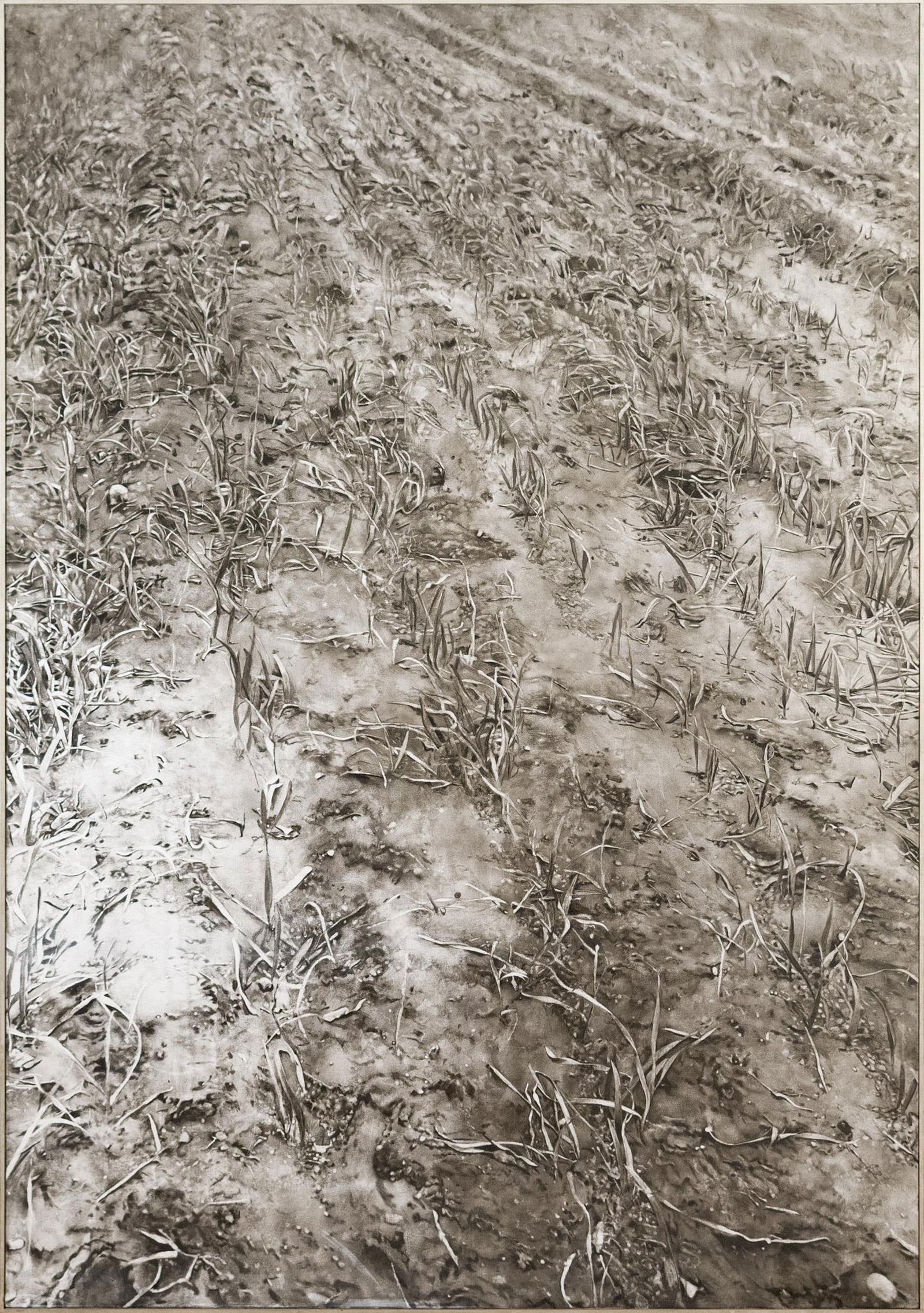 MARY NEUMUTH MITO OIL, BLANK LANE #4.: A Mary Neumuth Mito (b. 1944) large oil on canvas, titled on reverse, Blank Lane #4, signed and dated, Mary Neumuth 5/22/80, wit label - O.K. Harris Works of Art, NYC. Frame 79” x 54.5”.