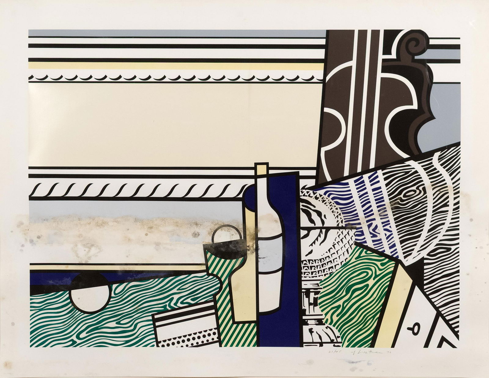 ROY LICHTENSTEIN SCREENPRINT, STILL LIFE, DAMAGED. - 2