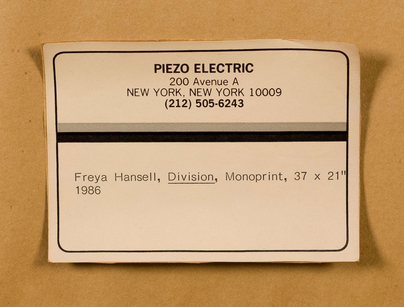 FREYA HANSELL MONOPRINT, DIVISION, 1986. - 8