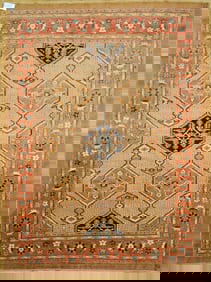 VINTAGE ORIENTAL SERAB AREA RUG.