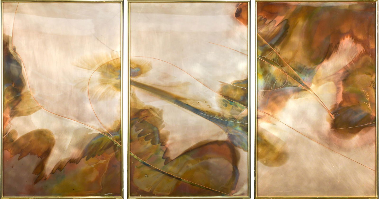 JOHN WEST TRIPTYCH METAL WALL ART, 3PCS. (1 of 11)