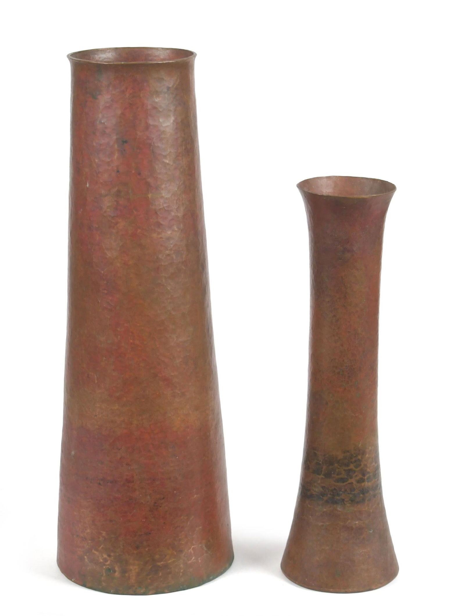 TWO FAMILIA ZIRANDA COPPER VASES. (1 of 8)
