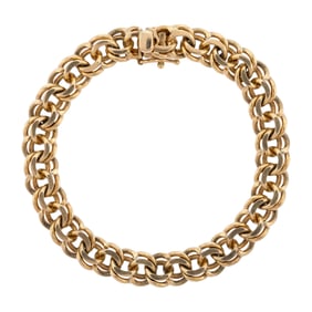 14K GOLD SIGNED TIFFANY & CO. CHINO BRACELET.