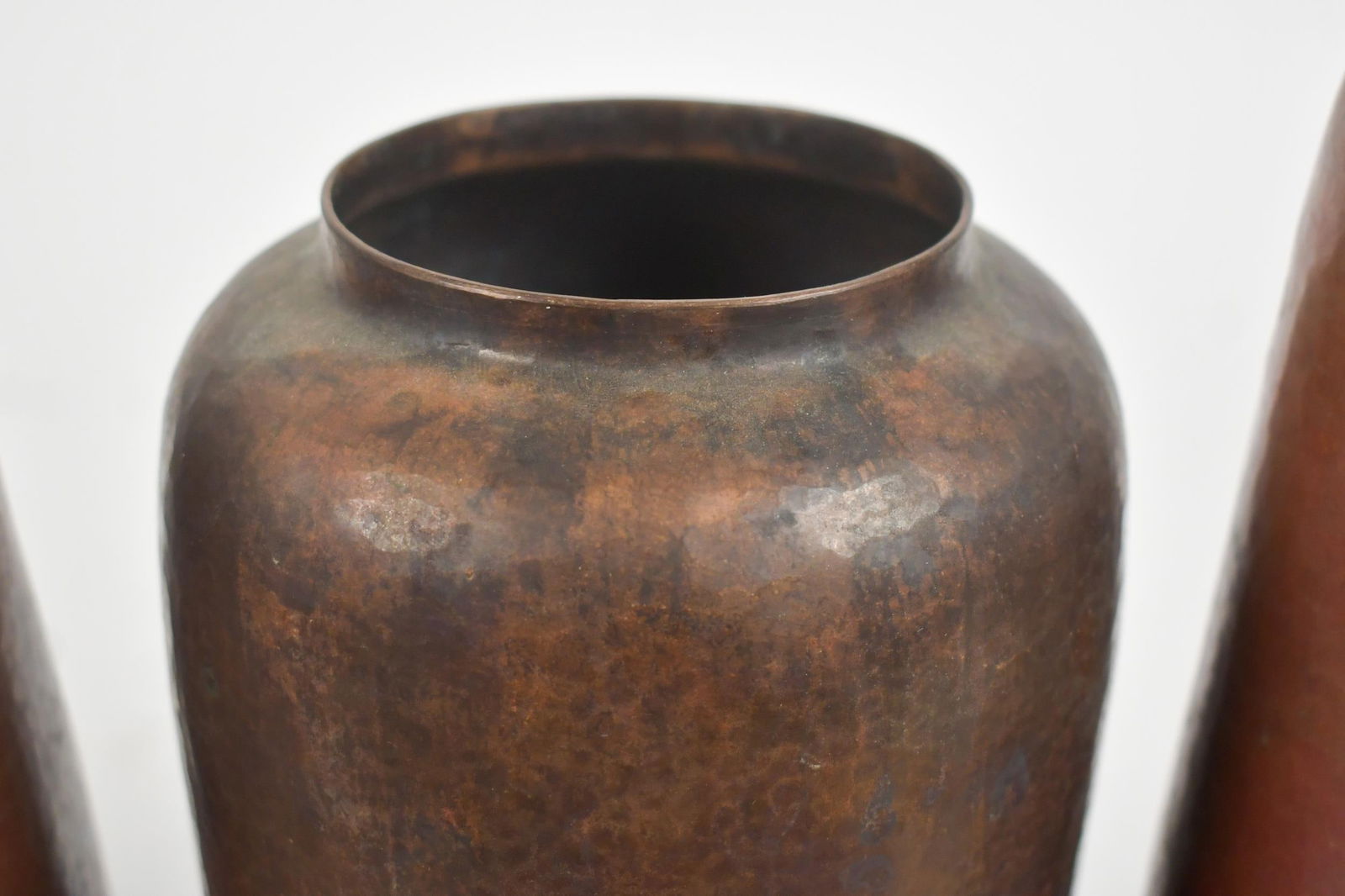 SIX RAMON RAMIREZ COPPER VASES. - 4