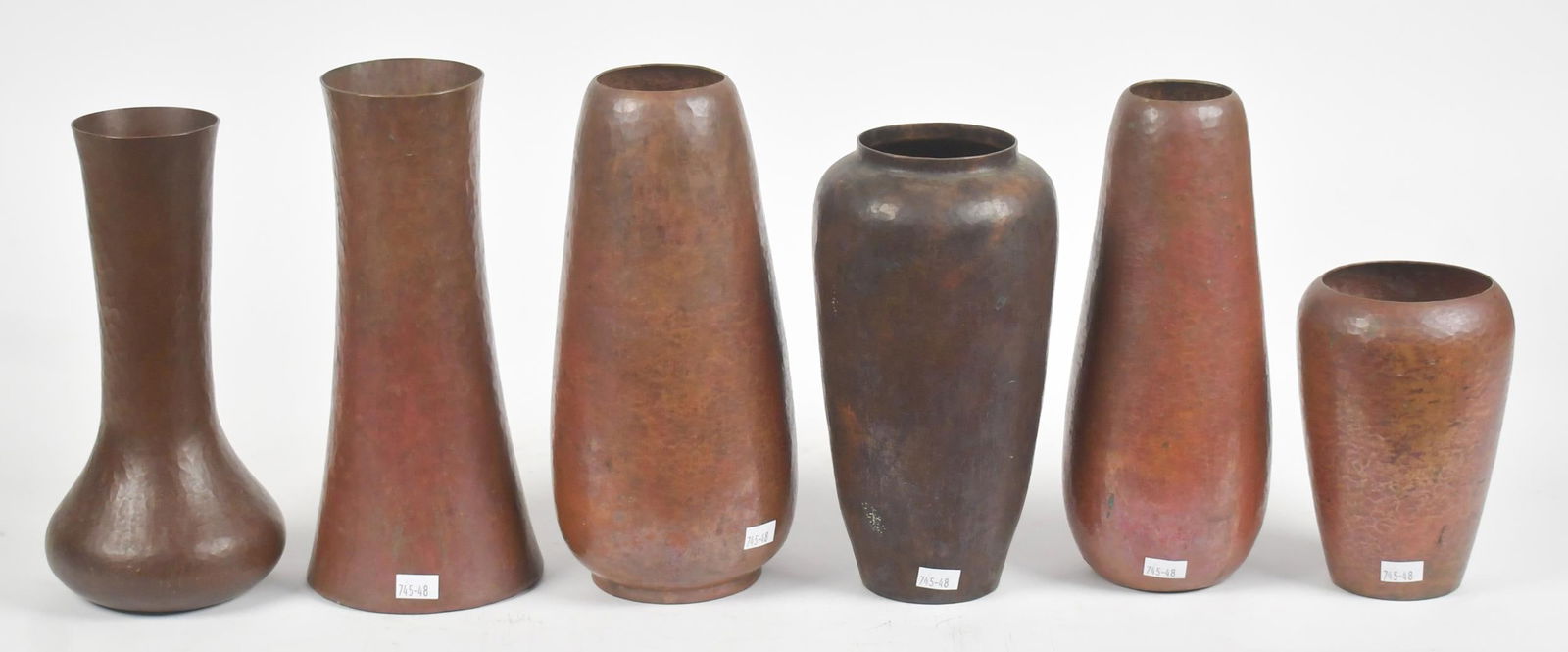 SIX RAMON RAMIREZ COPPER VASES. - 7