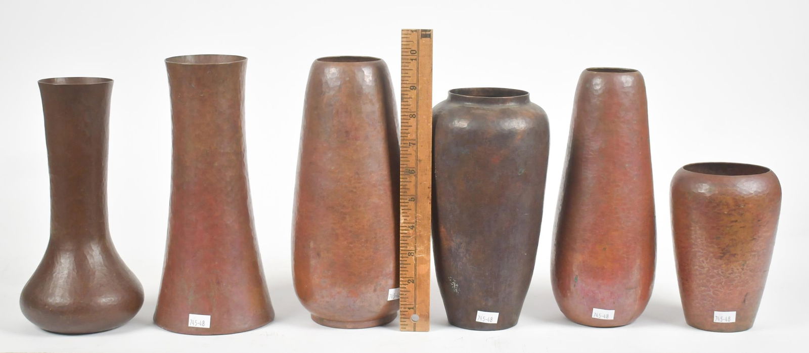 SIX RAMON RAMIREZ COPPER VASES. - 8