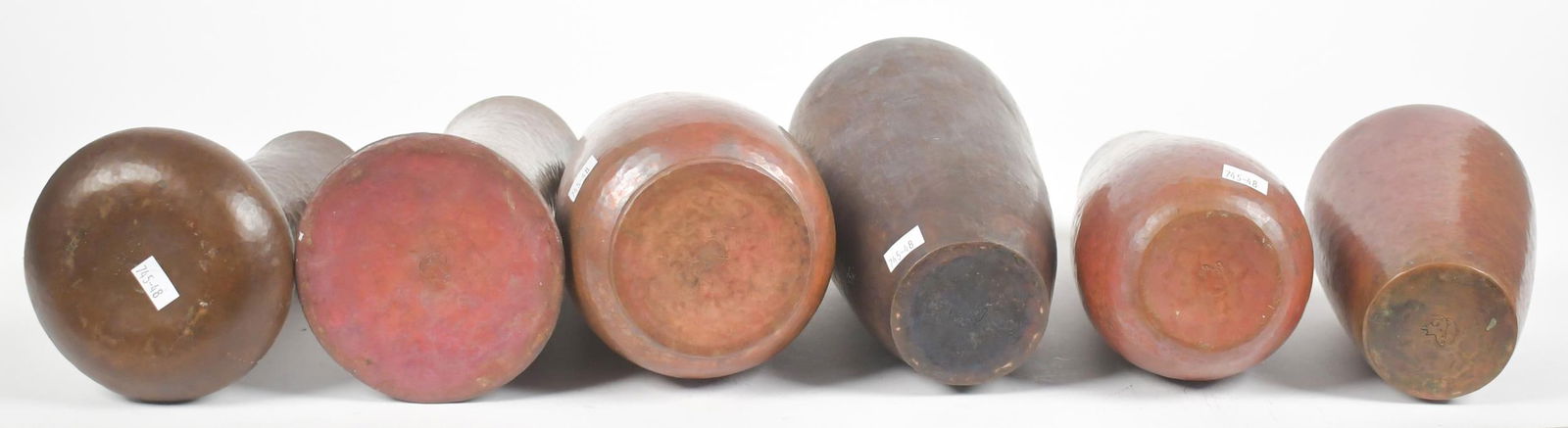 SIX RAMON RAMIREZ COPPER VASES. - 9