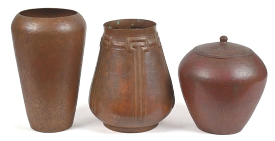 THREE RAMON RAMIREZ COPPER VASES.