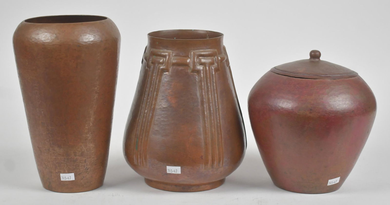 THREE RAMON RAMIREZ COPPER VASES. - 5