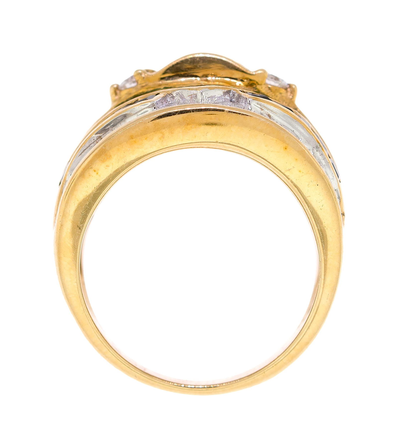 14K GOLD EMERALD, RUBY, SAPPH. & DIAMOND RING. - 7