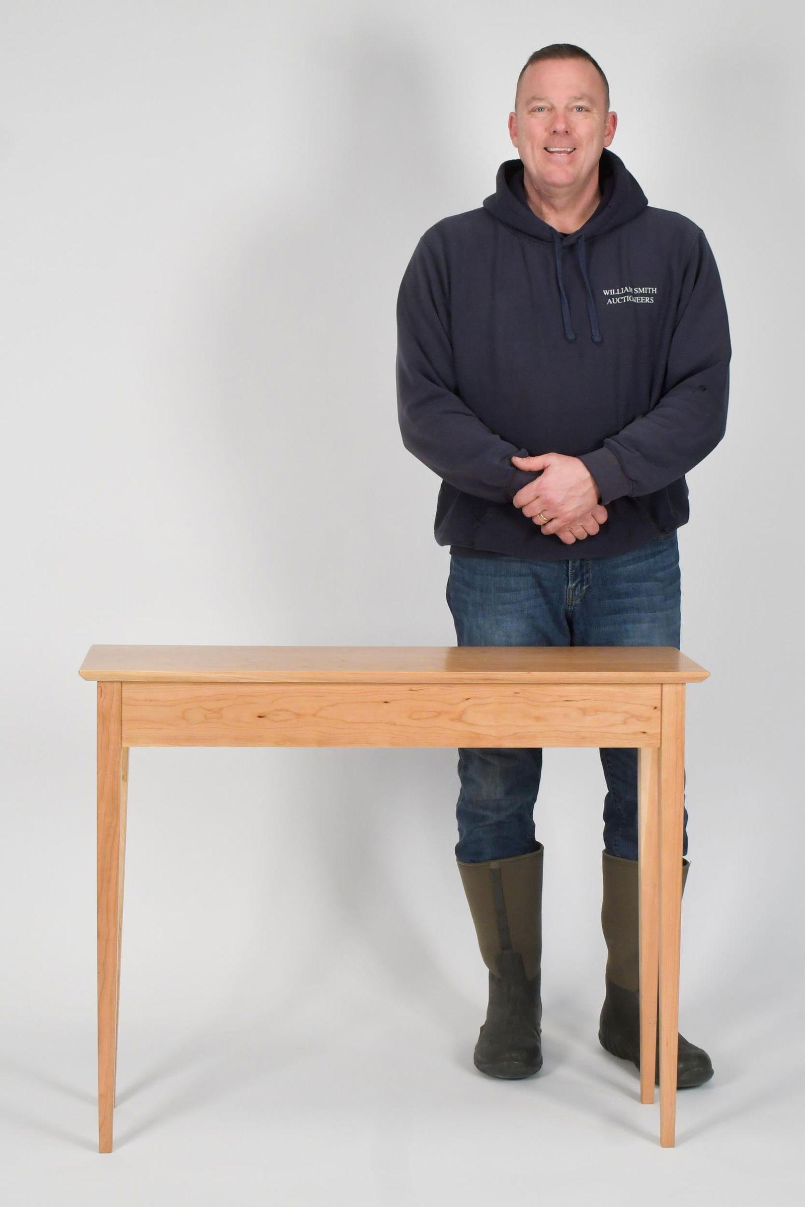 PHILIP COLONNA CHERRY CONSOLE TABLE. - 9