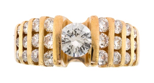 14K GOLD CHANNEL SET .52 CT. DIAMOND RING.