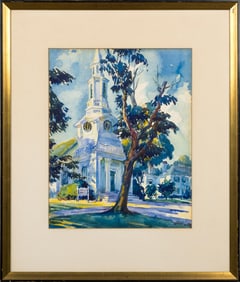 FRANCES M. LICHTEN WATERCOLOR, LEXINGTON COMMON.