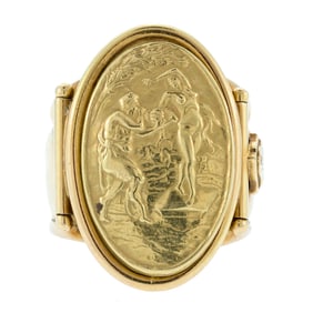 18K YELLOW GOLD ROMAN STYLE RING.