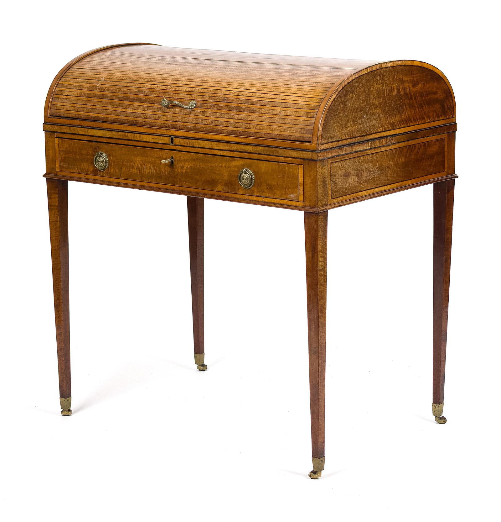 ENGLISH GEORGE III TAMBOUR CYLINDER ROLL LADIES DESK. (1 of 16)