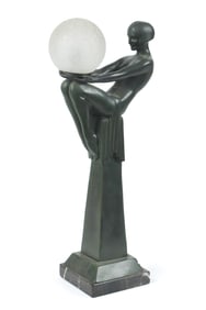 MAX LE VERRIER ENIGME BRONZE LAMP.