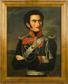 KARL MATTENHEIMER OIL, NAPOLEONIC OFFICER.