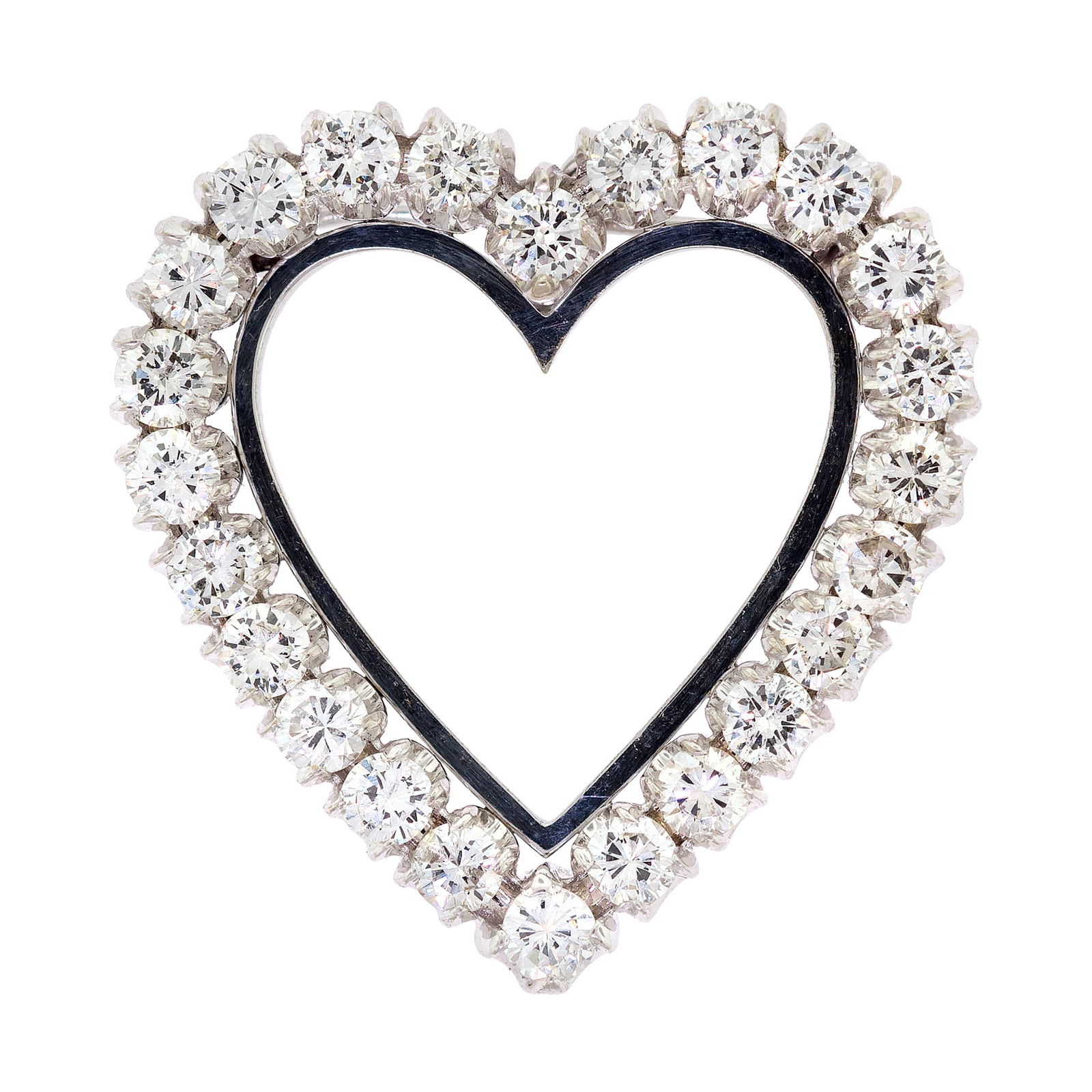 14K GOLD DIAMOND HEART PIN/PENDANT. (1 of 6)