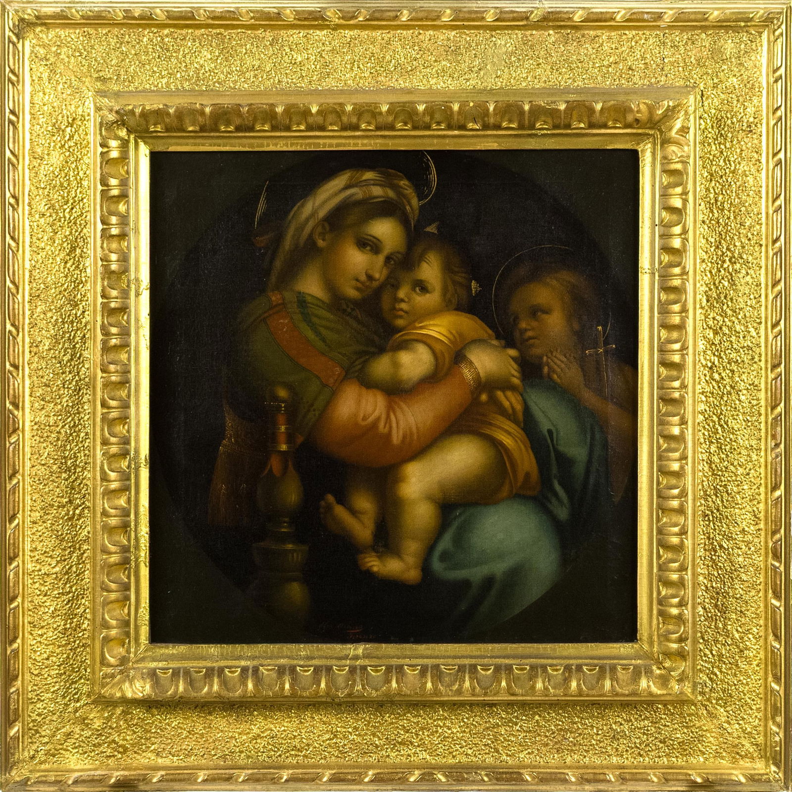 19TH C. OIL, AFTER RAPHAEL’S MADONNA DELLA SEGGIOLA. (1 of 11)