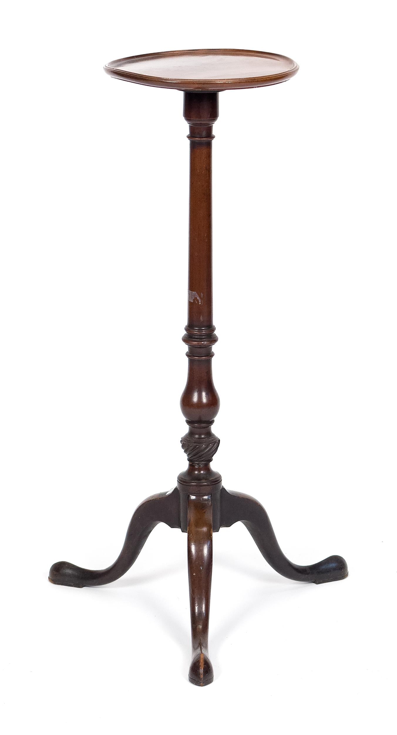 18TH C. QUEEN ANNE MAHOGANY KETTLE STAND. (1 of 9)