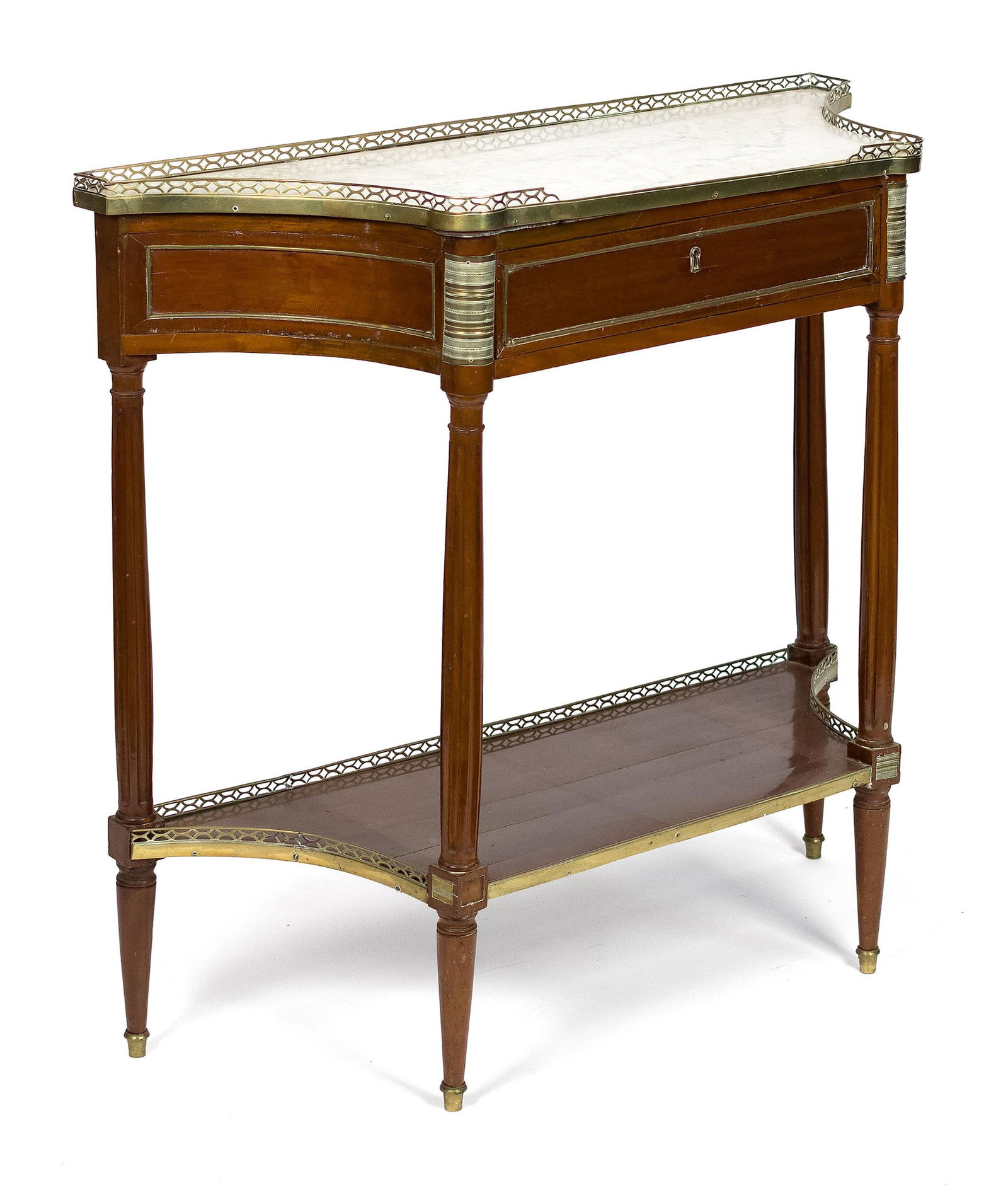 ANTIQUE FRENCH LOUIS XVI MARBLE TOP SERVING TABLE. (1 of 13)