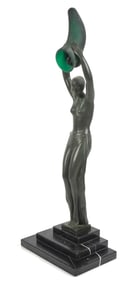 FAYRAL BRONZE ART DECO LAMP.