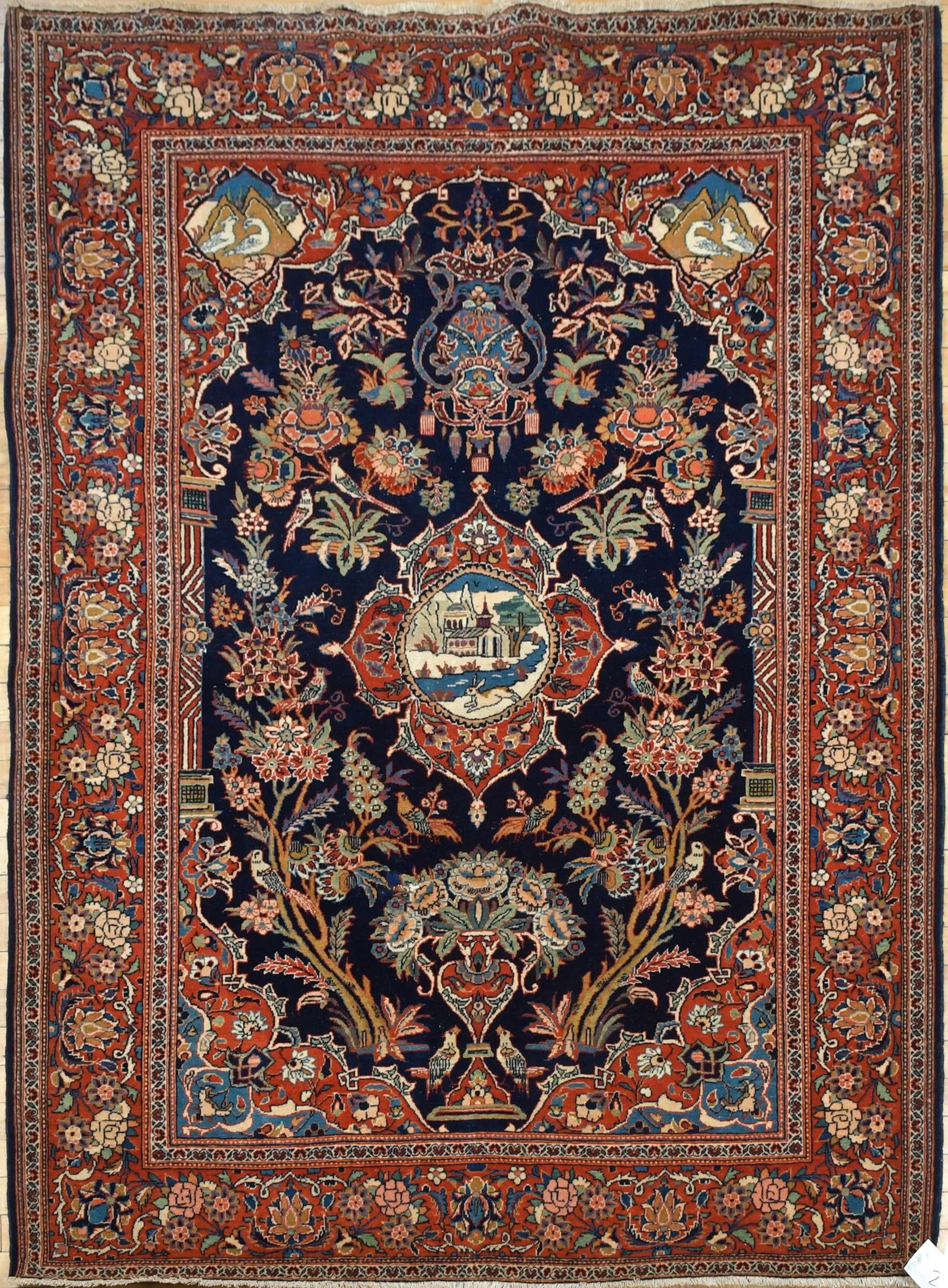 VINTAGE ORIENTAL PICTORIAL AREA RUG. (1 of 7)