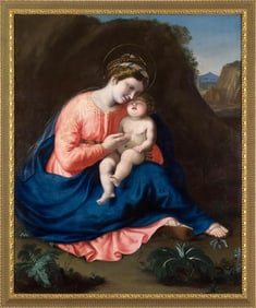 LATE 18TH/EARLY 19TH C. OIL, MADONNA AND CHILD.